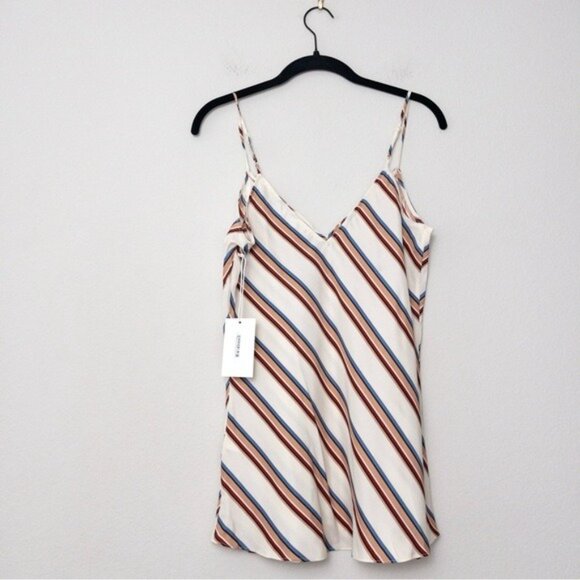 NWT Frame Classic Striped Silk Camisole S Stripe Clay Multi Sleeveless - Picture 8 of 12